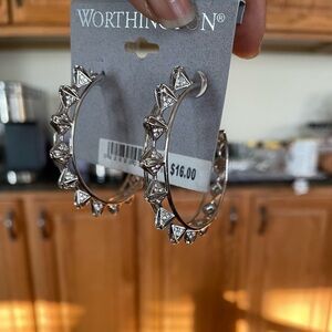 Worthington Silver Hoop Earrings